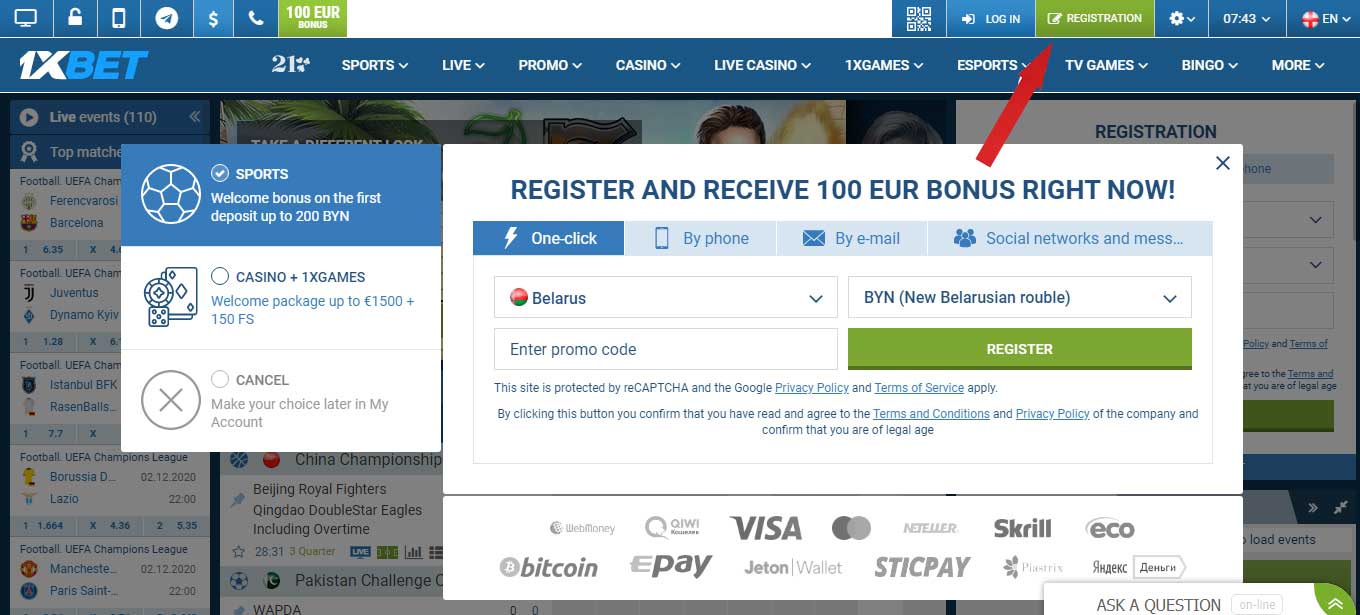 Usa questo codice promozionale: BETHAP  Per ricevere un bonus fino a 130 euro