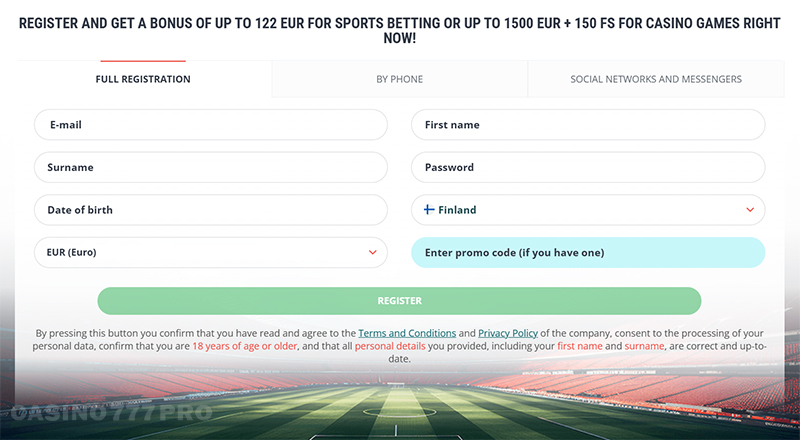 22Bet Sign Up and Log In