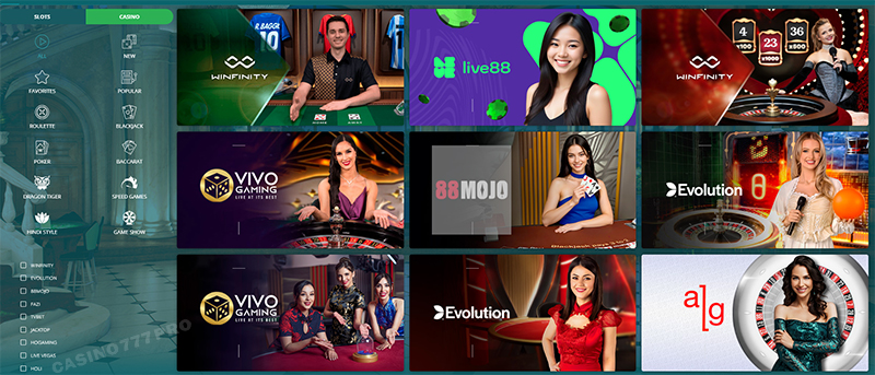 22Bet Online Casino Section