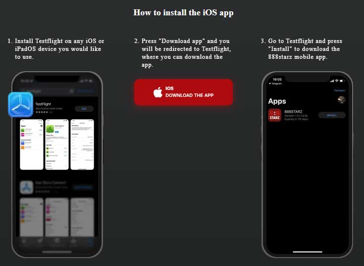 How to install 888starz Mobile App for iOS