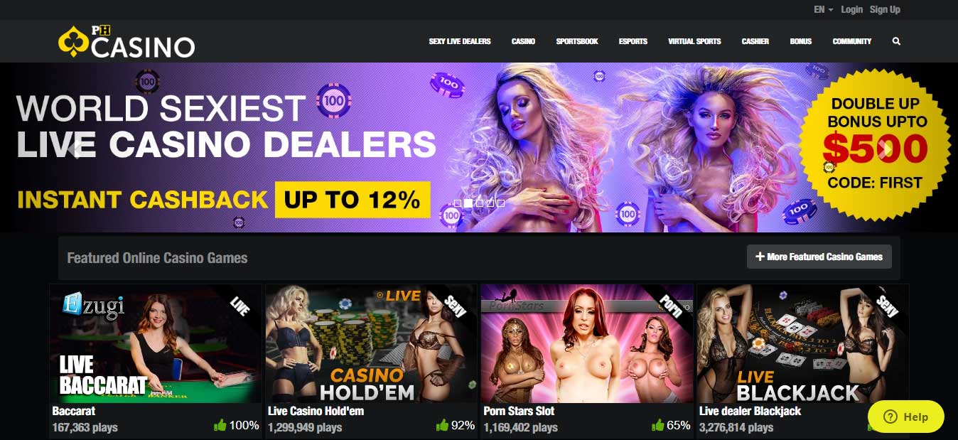 PH Casino – website design and layout - Erotic Casino