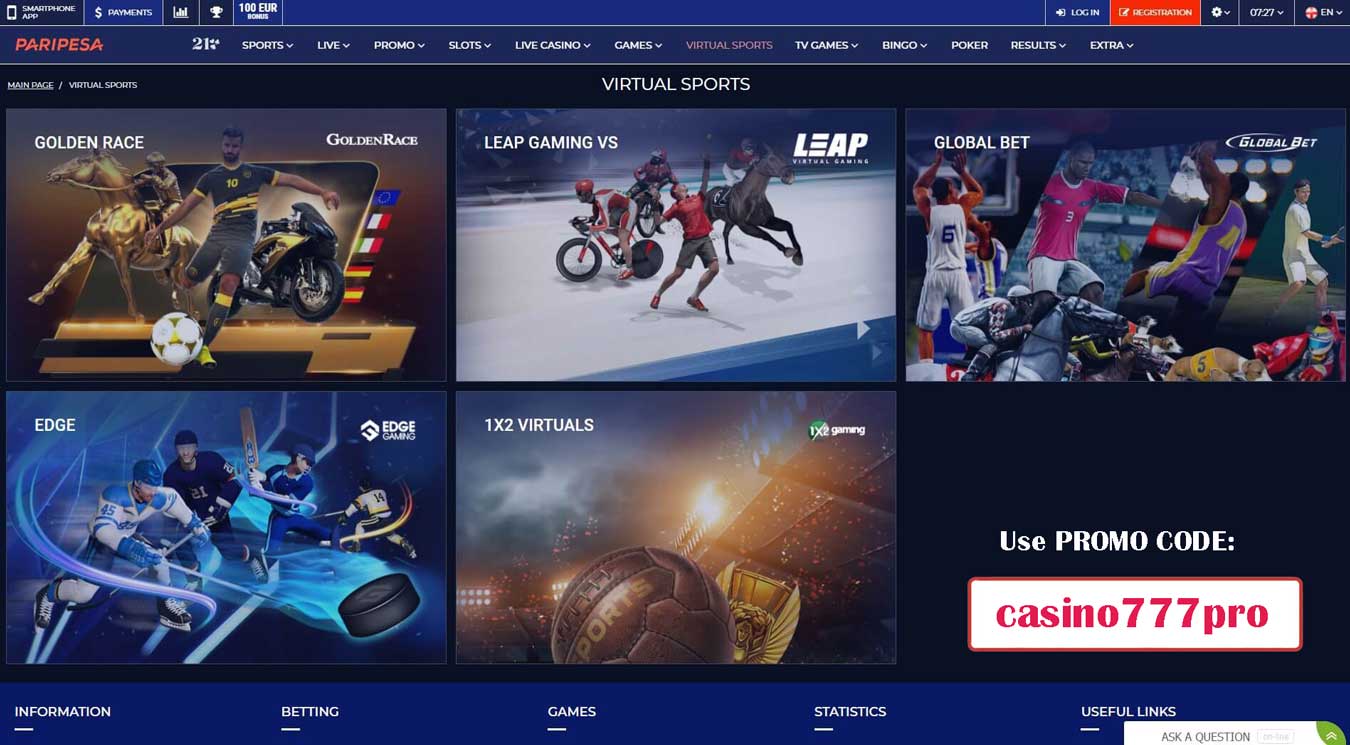 Paripesa virtual sports