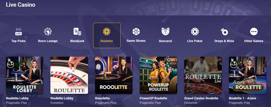 Roobet Roulette games