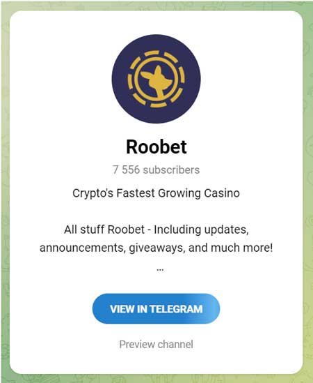 Roobet Telegram chat