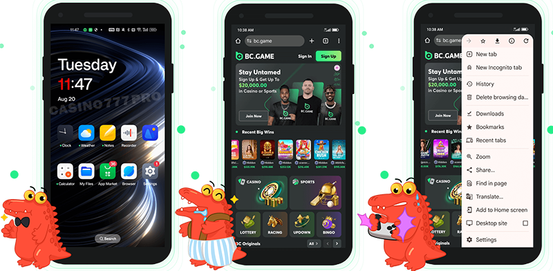 BC Game Application for Android Devices