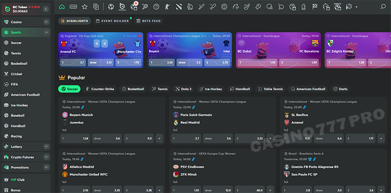 BC Game Sports Betting and Live Betting