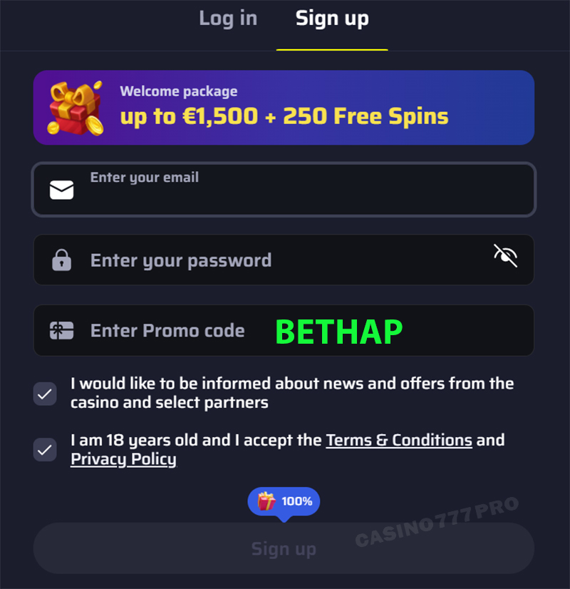 Sign Up Process - How to Use BDMBet Bonus Code?