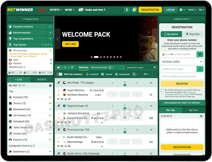 Betwinner App Sports Betting Options