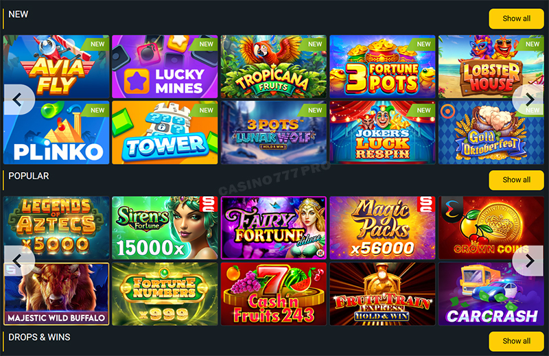 Betwinner Unique Game Categories & 1XGames