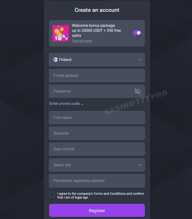 Coinplay Log in and Registration Process