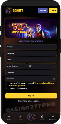 Sign up and Donbet Casino Login App