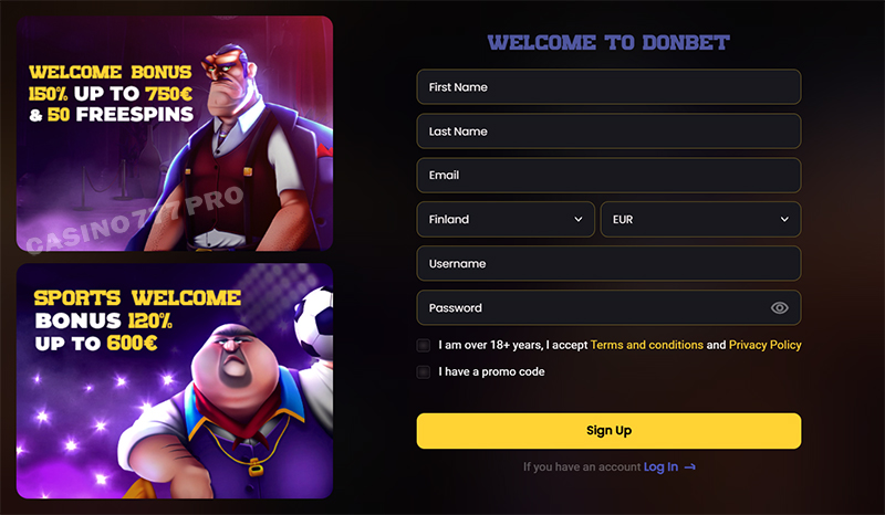 Donbet Register and Log In