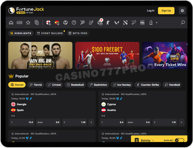 Fortunejack Mobile Sports Betting
