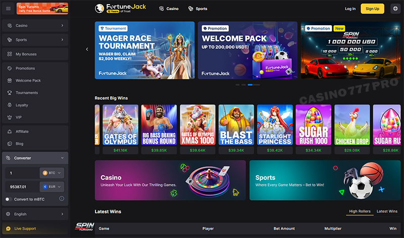 Fortunejack Design and User Experience