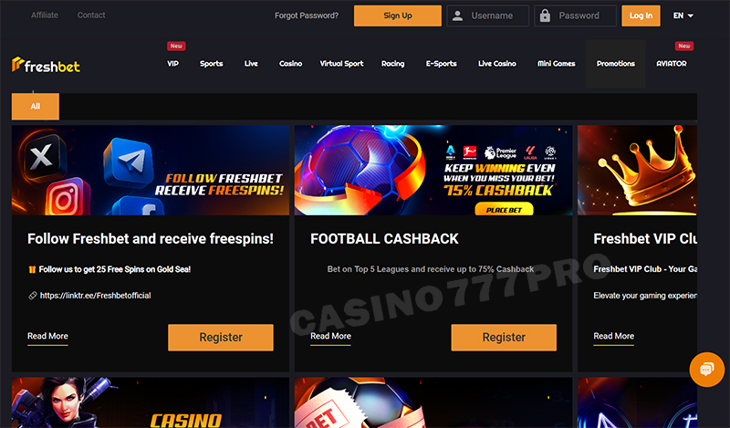 Freshbet Design and User Interface