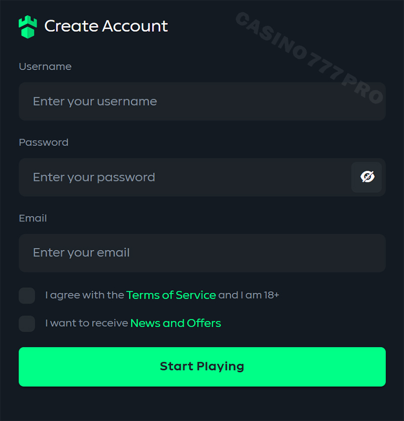 Sign Up at Gamdom Casino