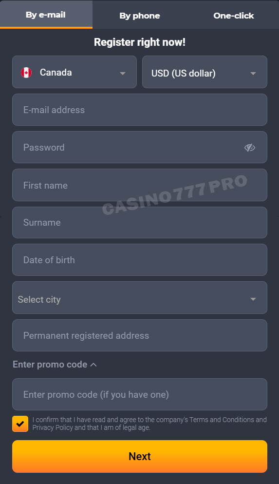 JVSpin Account Registration