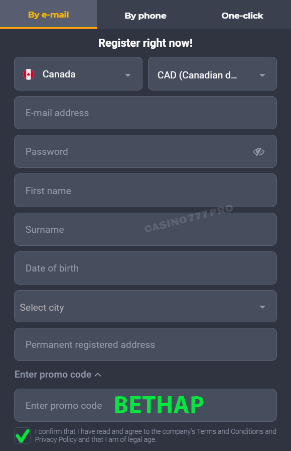 Sign Up at JVSpin Casino Website