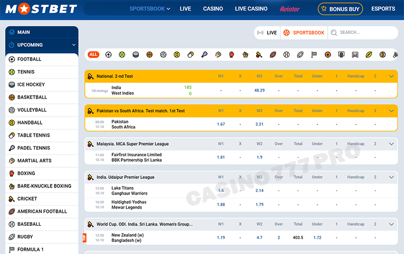 Mostbet Sports Betting
