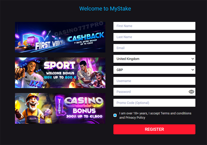 MyStake Sign up and Log In