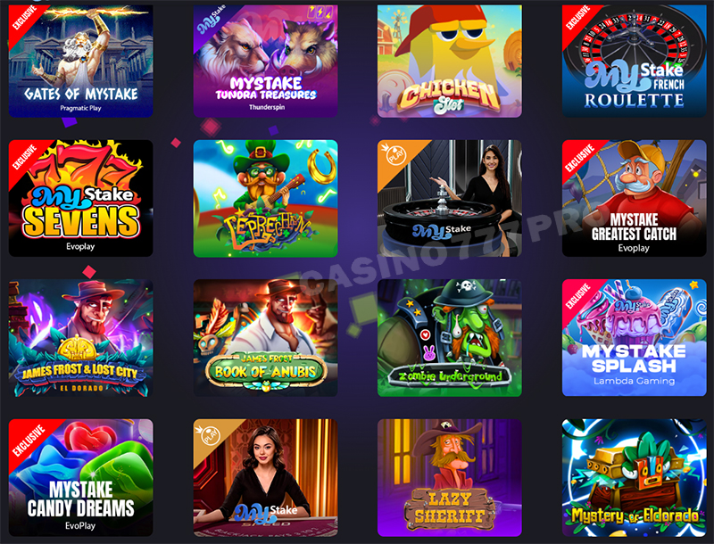 Mystake Casino Games on Mobile