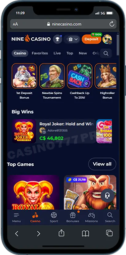 Nine Casino Mobile Website