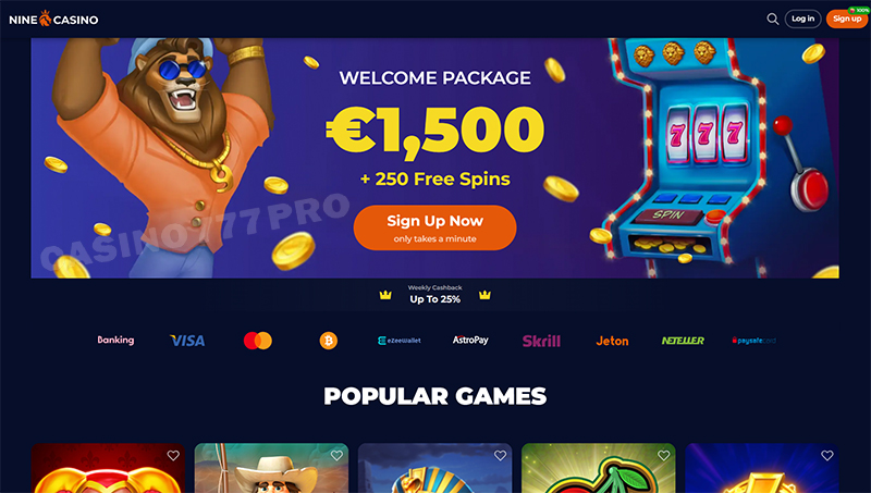 Nine Casino UI and Experience