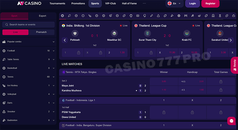 NVCasino Sports Betting