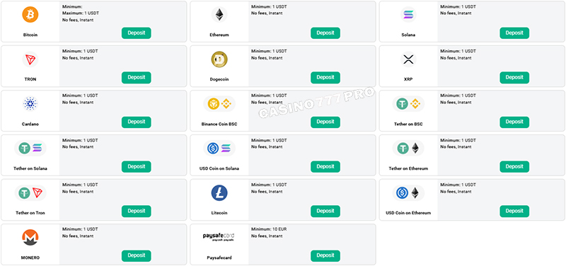 Planbet Casino Payments