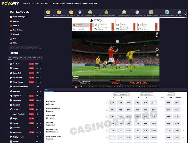 Powbet Sports Betting and Virtual Sports