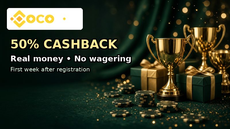 CocoBet 50% Cashback real money no wagering