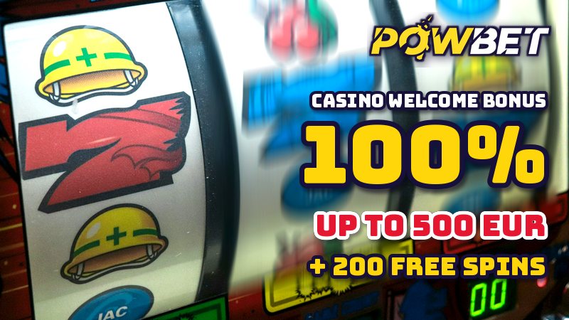 PowBet Casino Welcome Bonus - 100% up to 500 EUR + 200 FS