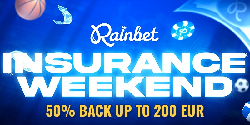 Rainbet Insurance Weekend 50% back on 5+ leg parlays up to 200 EUR