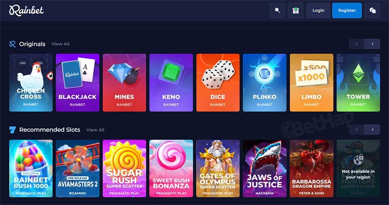 Rainbet Casino Games