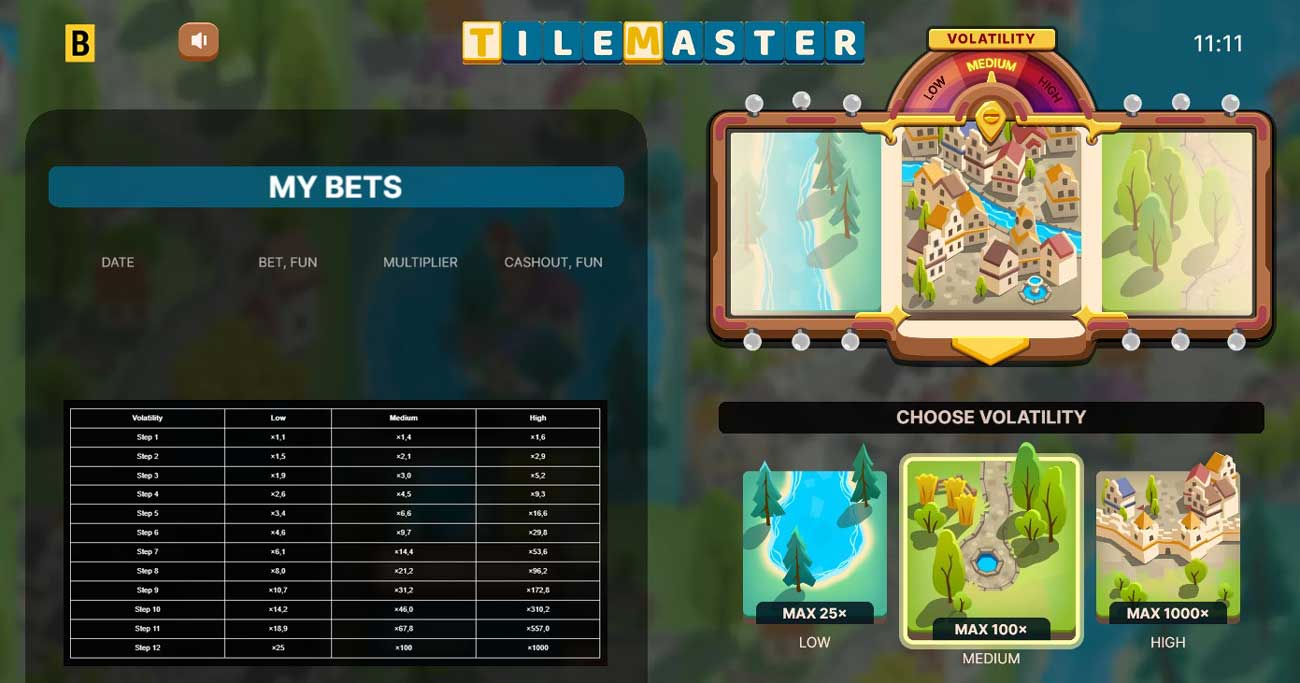 Symbols and Payouts at Tile Master