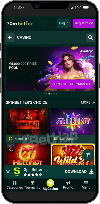 SpinBetter Android APK installation