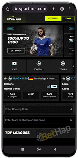 Sportuna Mobile Website