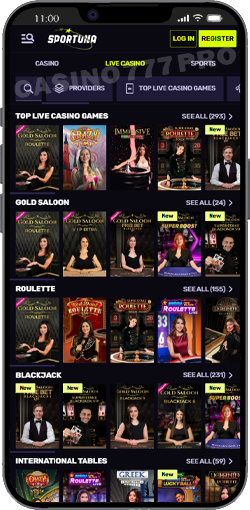 Sportuna Online Casino Games on Mobile