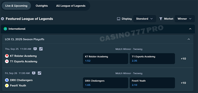 Stake Esports Betting