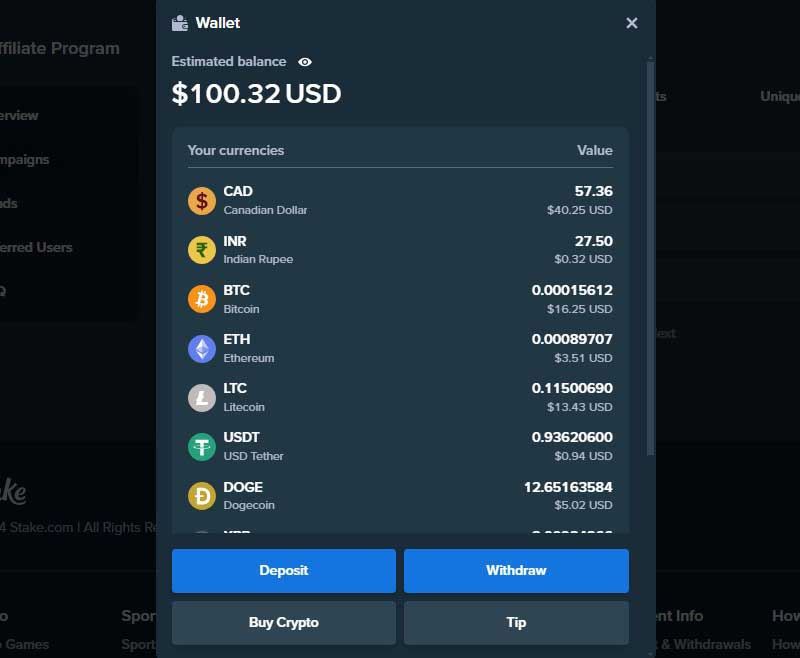 Stake Deposit Payments Options